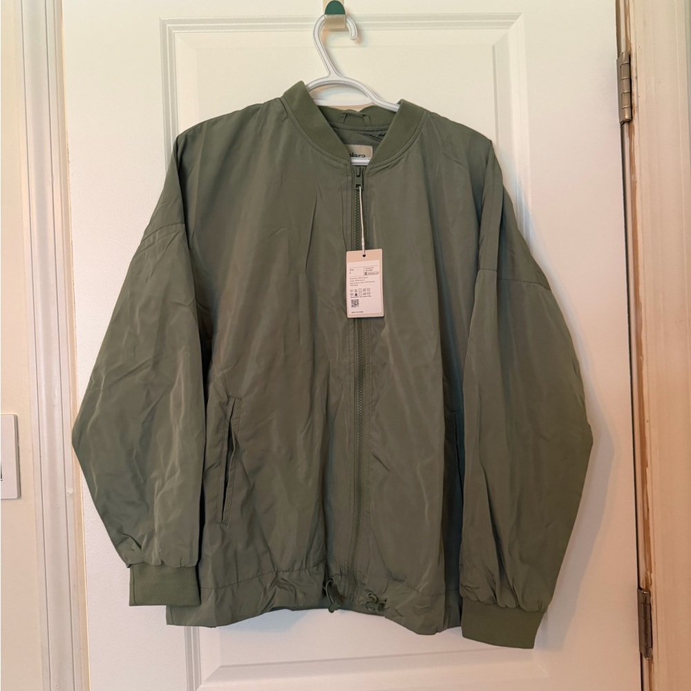 HALARA Olive Green Lightweight Bomber Jacket size L